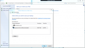Local Backup - Backup and Restore Screen 2